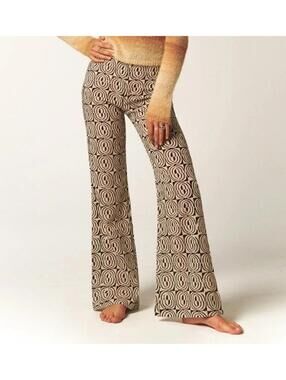 Gimaguas Disco Pants XS High Waisted Cotton Flare Block Printed Trousers